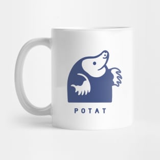 Small chonky mole with round body. Minimal design in blue ink Mug